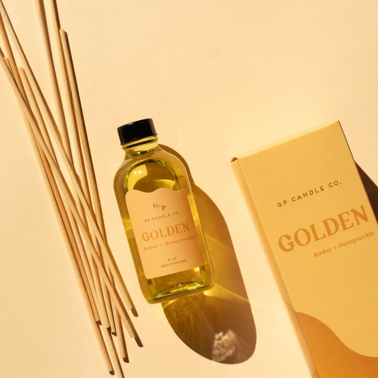 GP Candle Co. - Golden 4 oz. Hue Reed Diffuser (Amber + Honeysuckle)