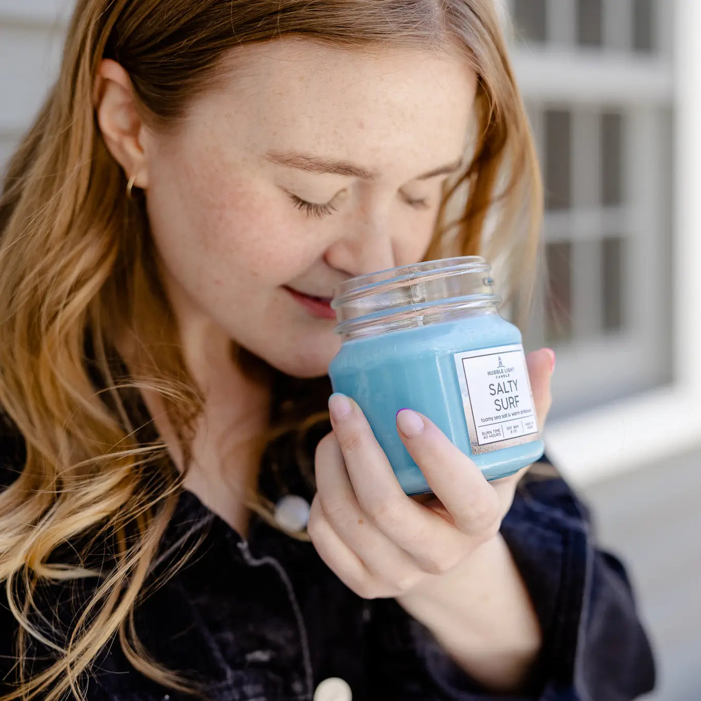 Nubble Light Candle - Salty Surf 8oz. Scented Soy Candle