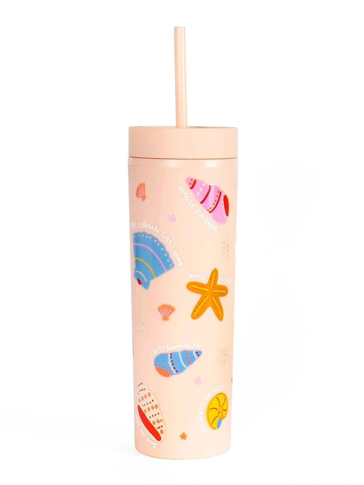 Seashell Affirmations Coastal 16oz Acrylic Tumbler