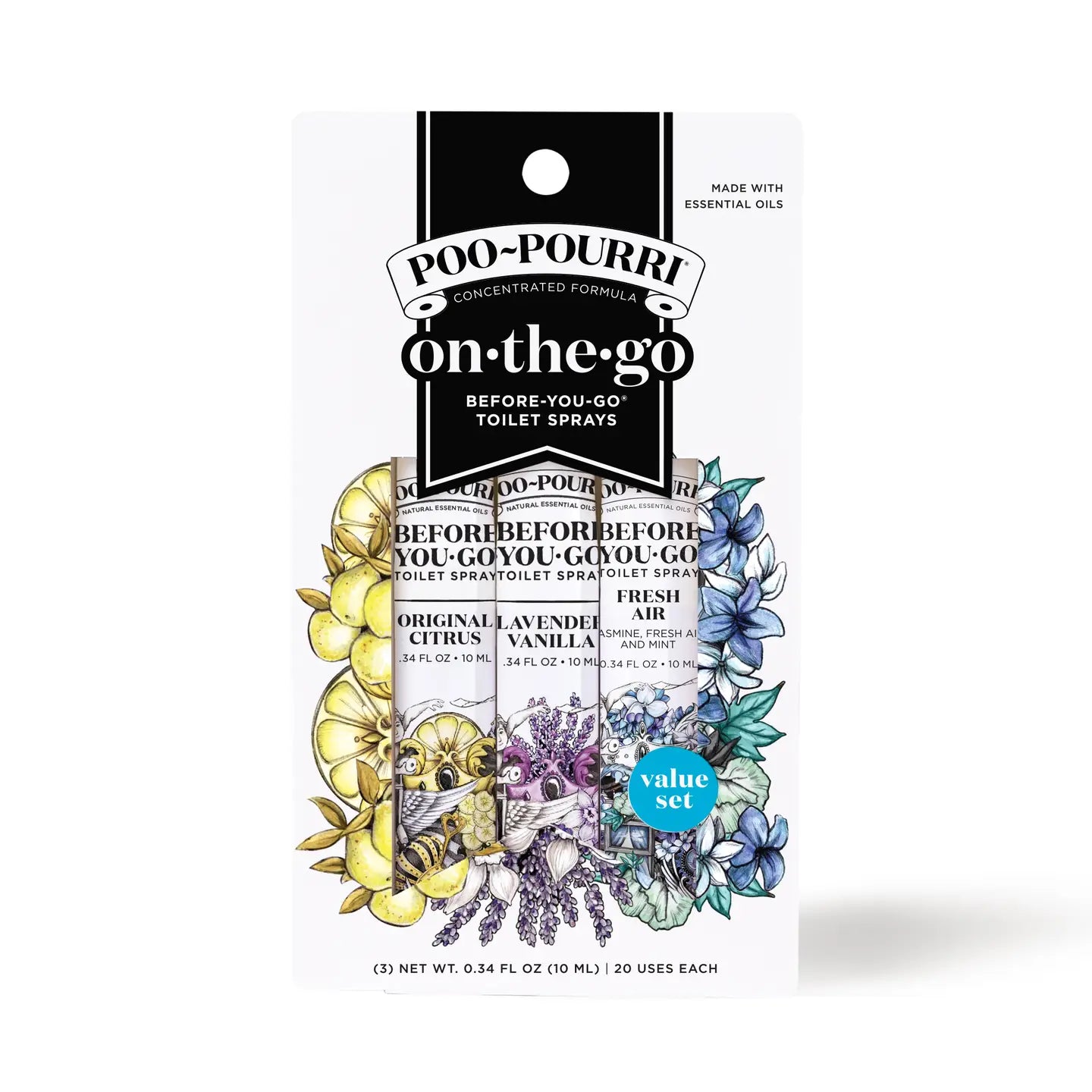 Poo~Pourri - On-The-Go 3 Pack 10mL Travel Size Gift Set