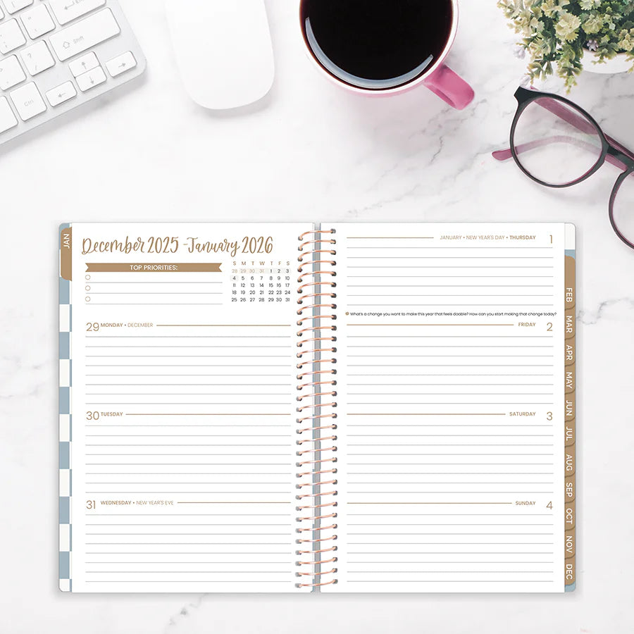 Bloom - 2026 Soft Cover Planner, 5.5" x 8.25", Checkered