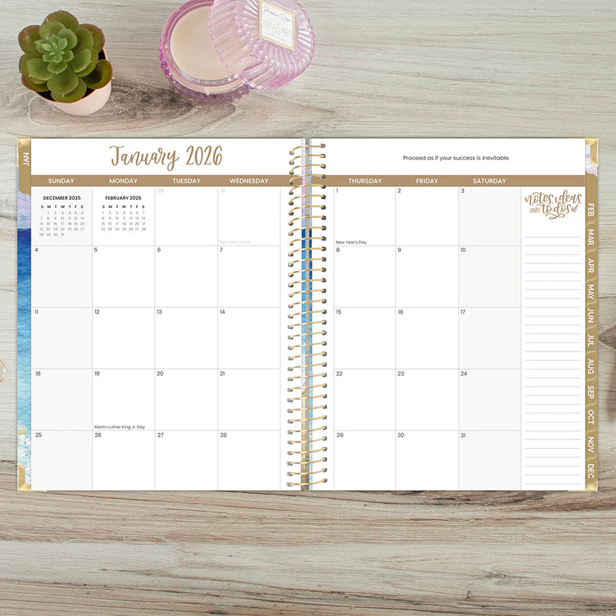Bloom - 2026 Hard Cover Planner, 8.5" x 11", Coastal Calm