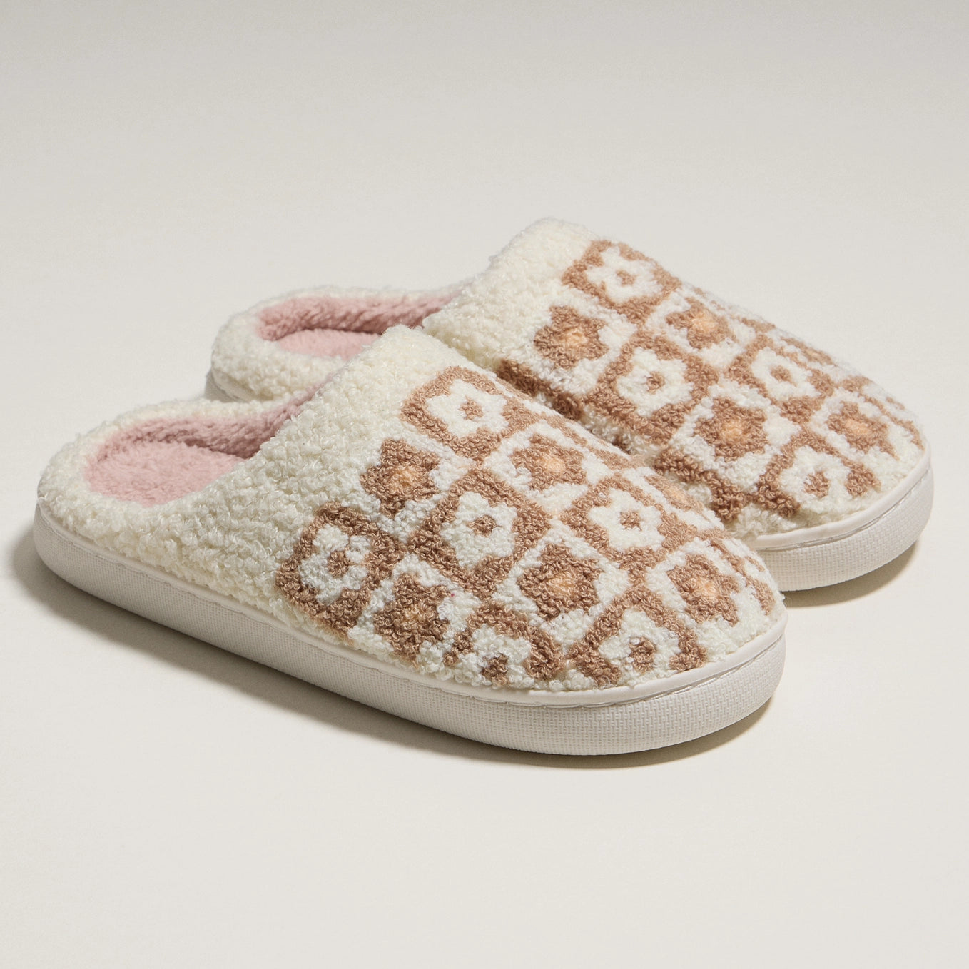 Flower Color Block Home Slippers