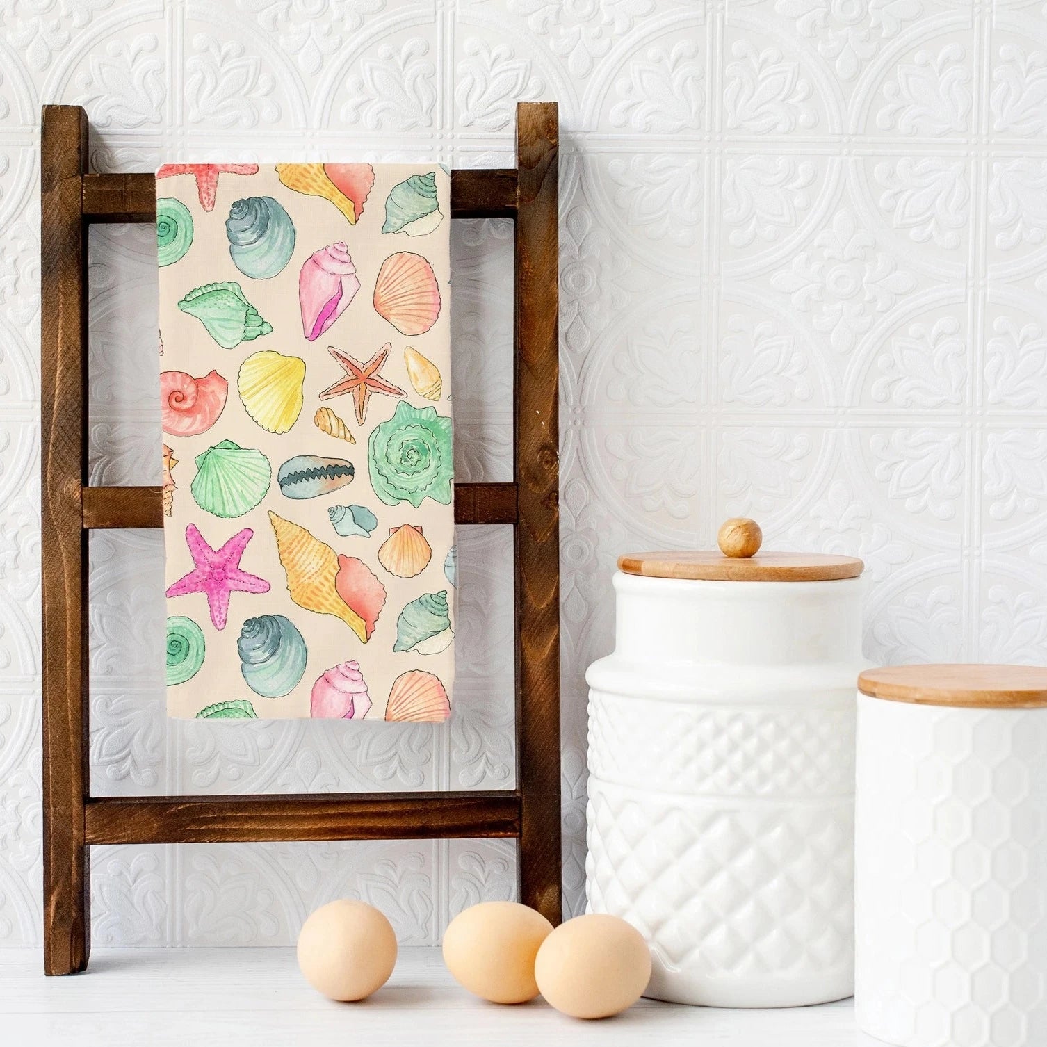 KelseyMDesigns - Seashells Tea Towel (Add-On)