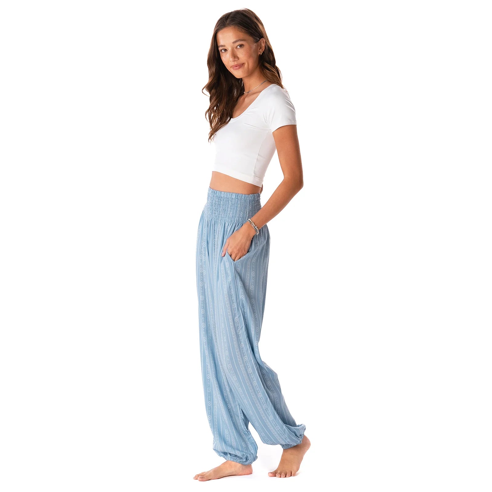 Lotus and Luna - Denim Blue Tribal Harem Pants