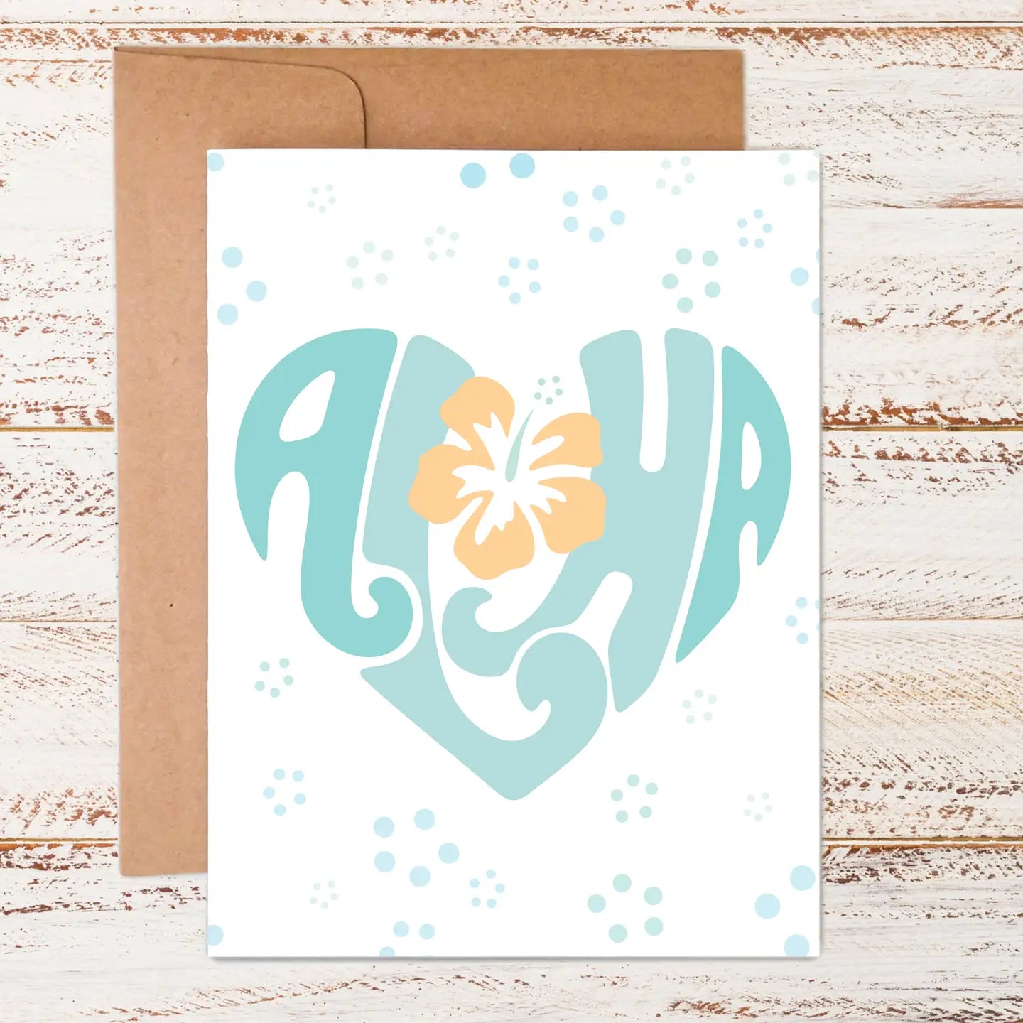 Sunshine and Saltwater - Aloha Love Blue Greeting Card