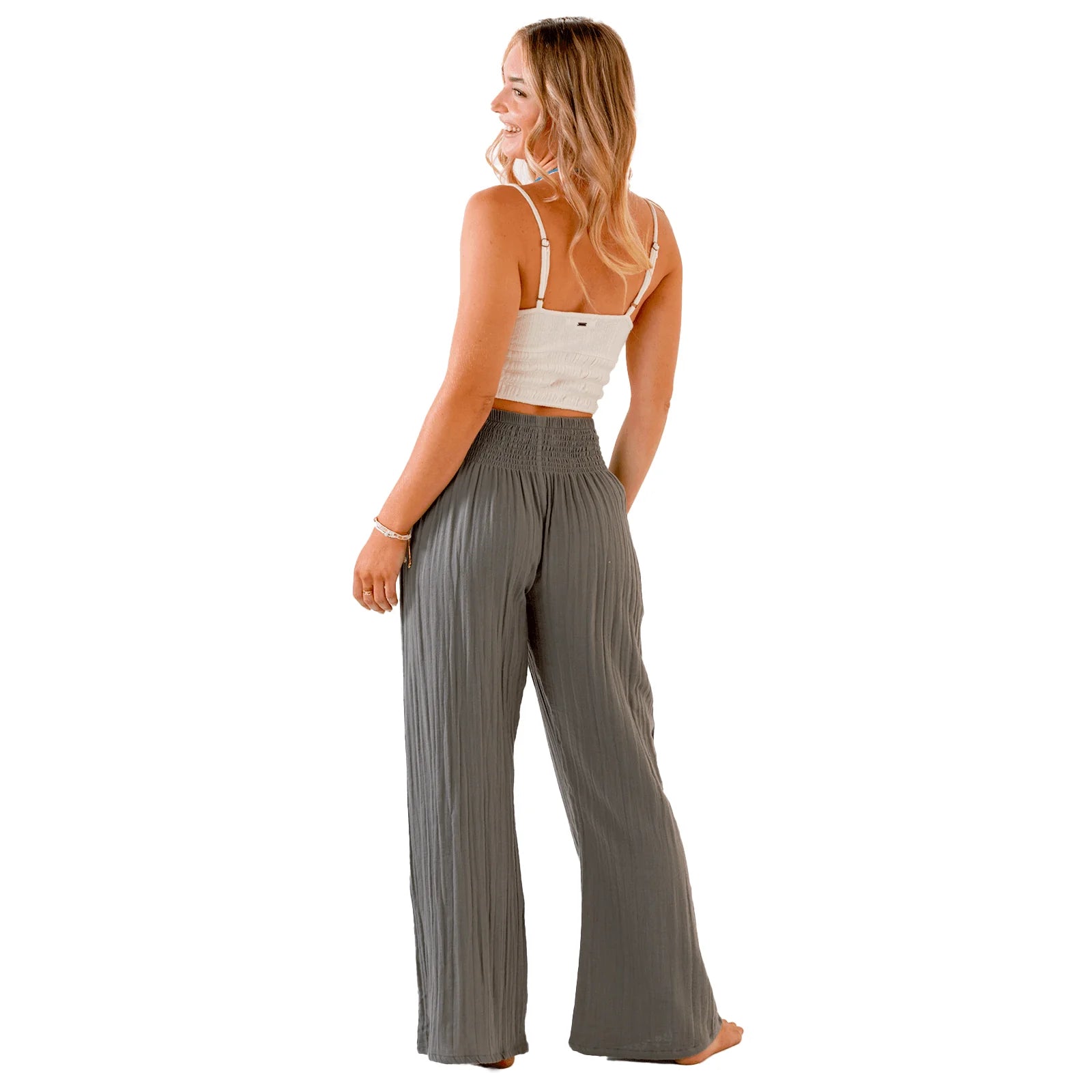 Lotus and Luna - Granite Wide Leg Cotton Pants