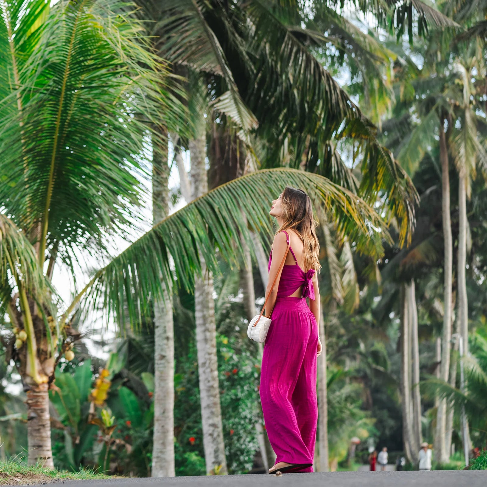Lotus and Luna - Viva Magenta Wide Leg Cotton Pants (Add-On)