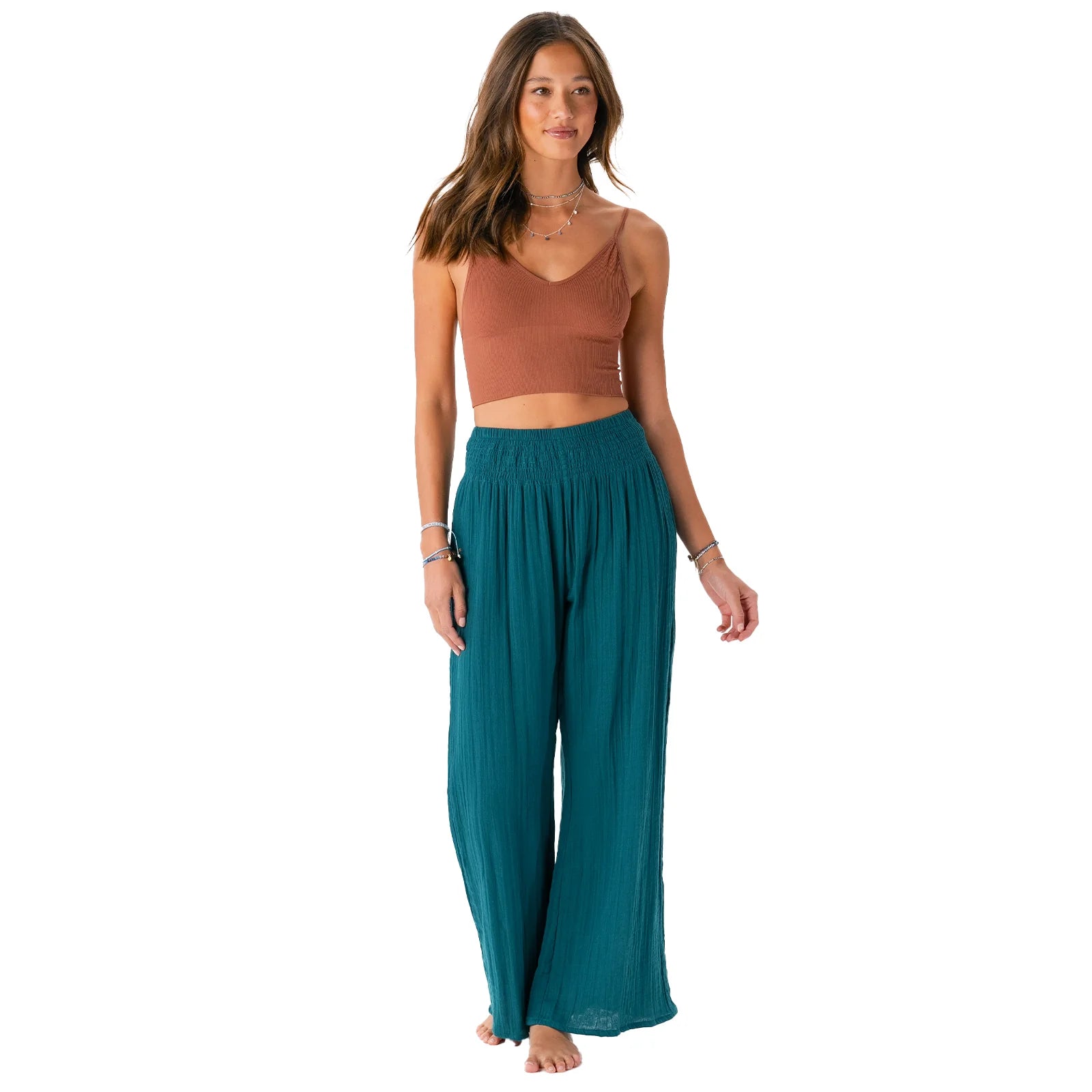 Lotus & Luna - Verdigris Wide Leg Cotton Pants (Add-On)