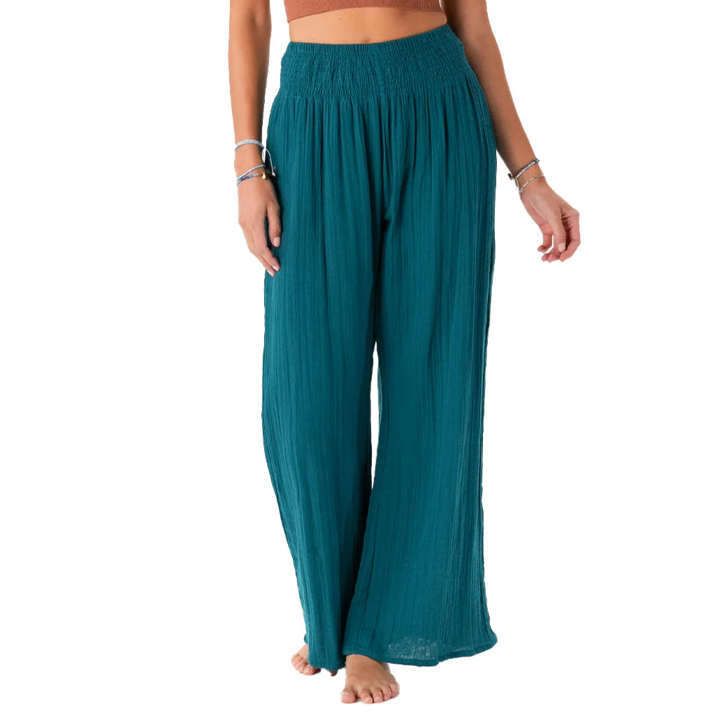 Lotus & Luna - Verdigris Wide Leg Cotton Pants (Add-On)