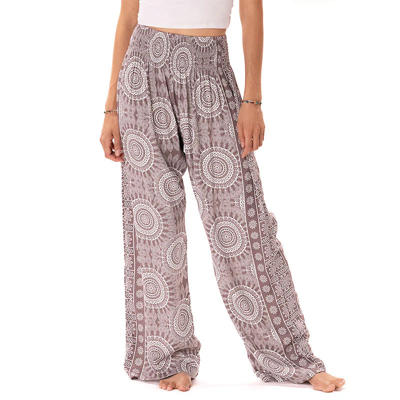 Lotus and Luna - Nosara Printed Wide Leg Pants