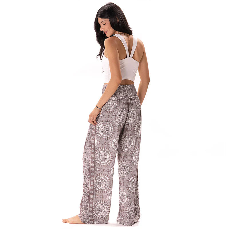 Lotus and Luna - Nosara Printed Wide Leg Pants