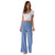 Lotus & Luna - Denim Blue Wide Leg Cotton Pants
