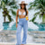 Lotus & Luna - Denim Blue Wide Leg Cotton Pants
