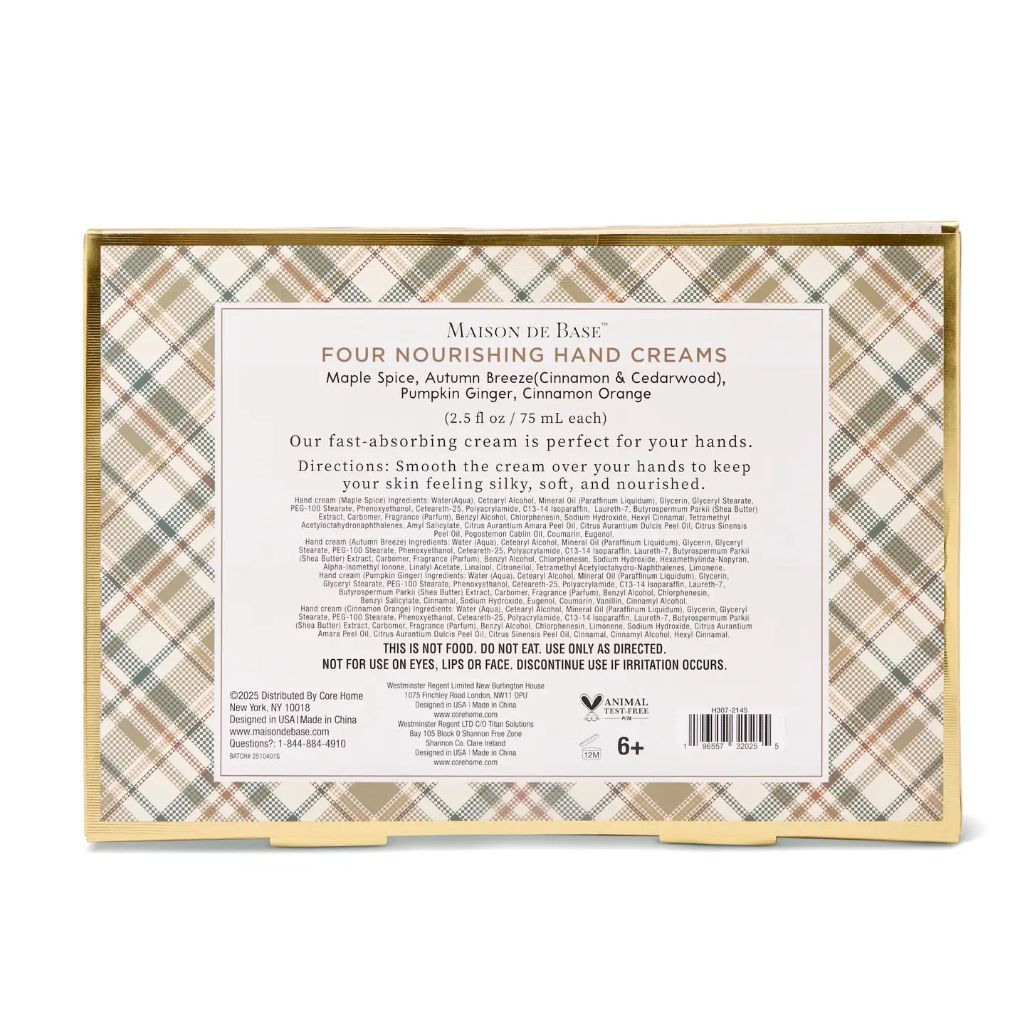 4pk Fall 75ml Hand Creams - Plaid