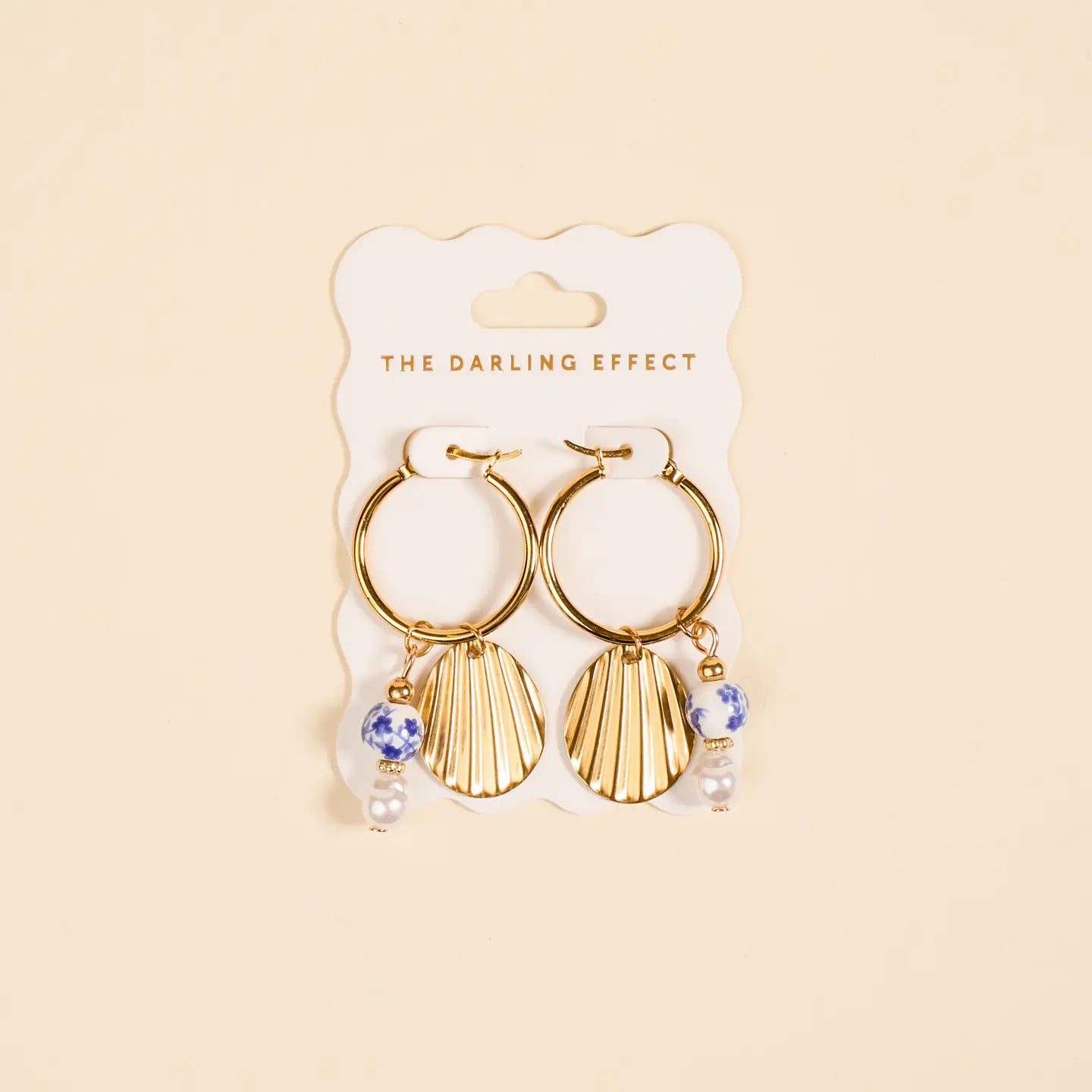The Darling Effect - Signature Hoop Earrings–Shell Belle