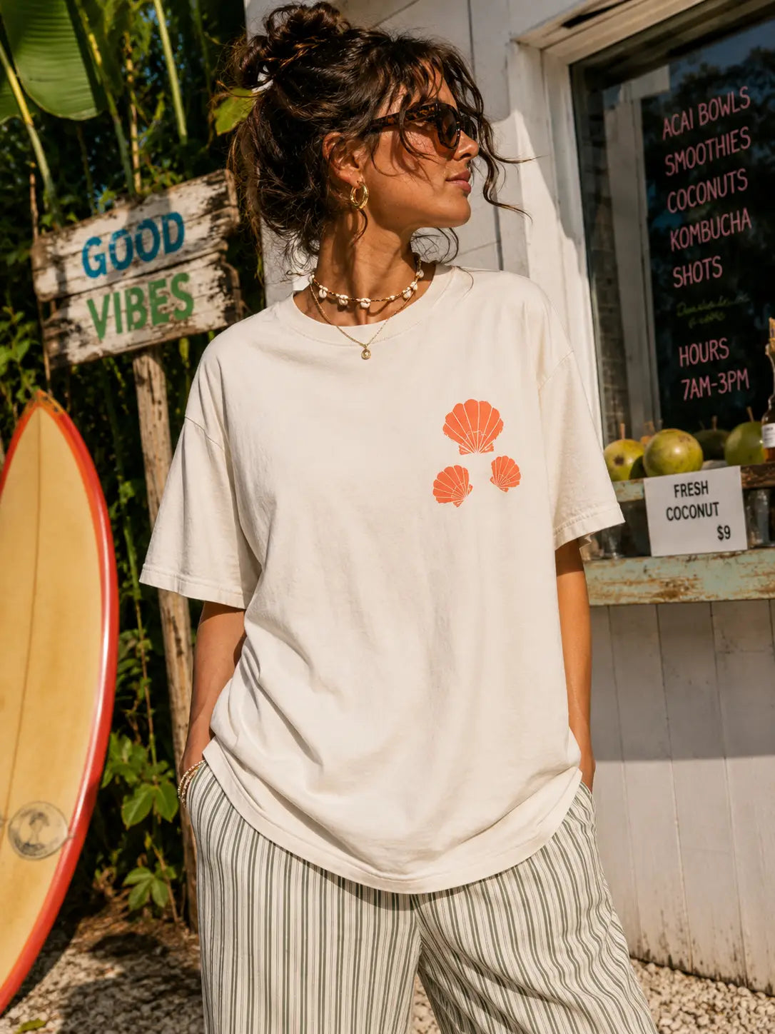 Tropical Stamps Tee - Afterglow