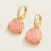 Spartina 449 - Carved Shell Convertible Hoop Earrings Coral