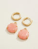 Spartina 449 - Carved Shell Convertible Hoop Earrings Coral