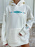 Detailed Surfboard Embroidered Hoodie -  Seashell Ivory