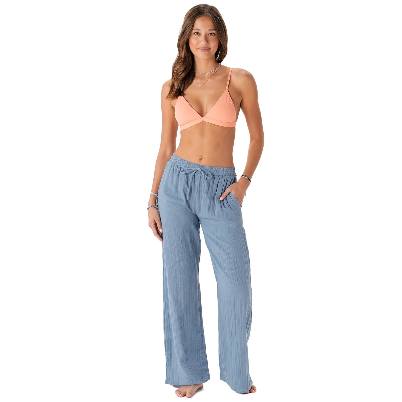 Lotus & Luna - Elemental Blue Cotton Cabana Pants (Add-On)