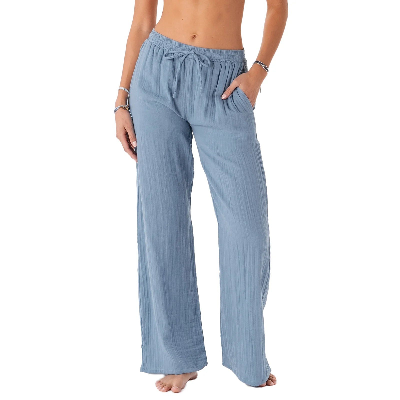 Lotus & Luna - Elemental Blue Cotton Cabana Pants (Add-On)