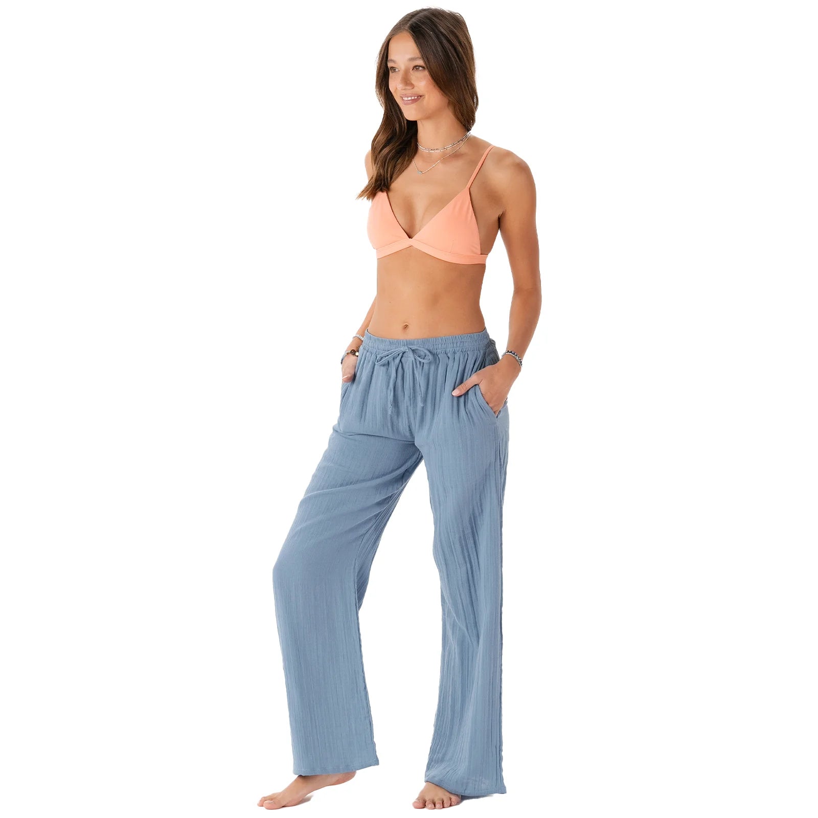Lotus & Luna - Elemental Blue Cotton Cabana Pants (Add-On)