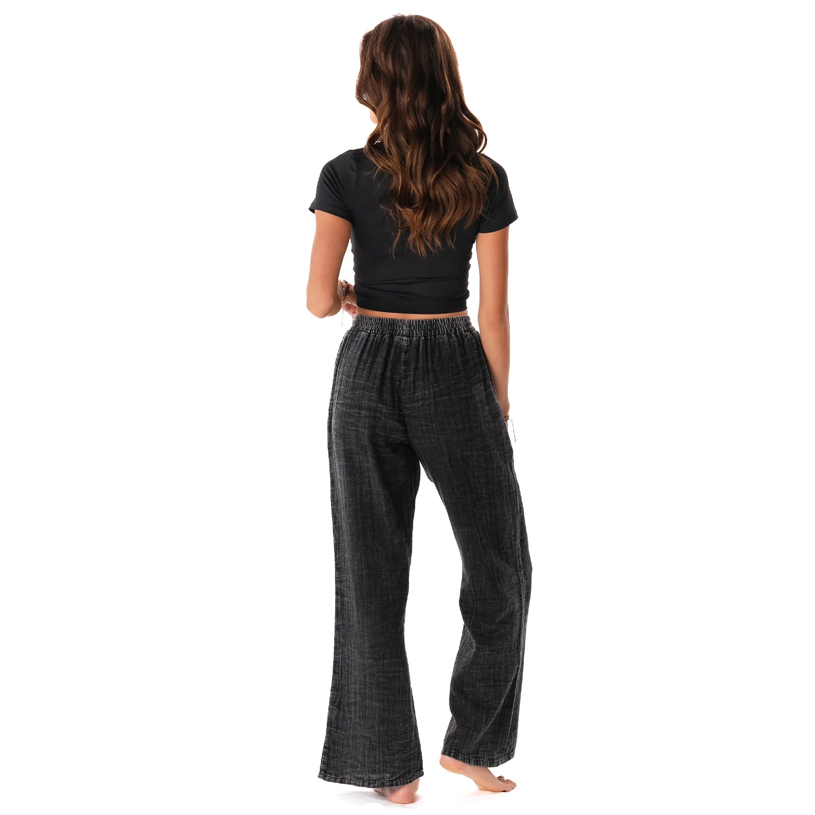 Lotus & Luna - Vintage Black Cotton Cabana Pants