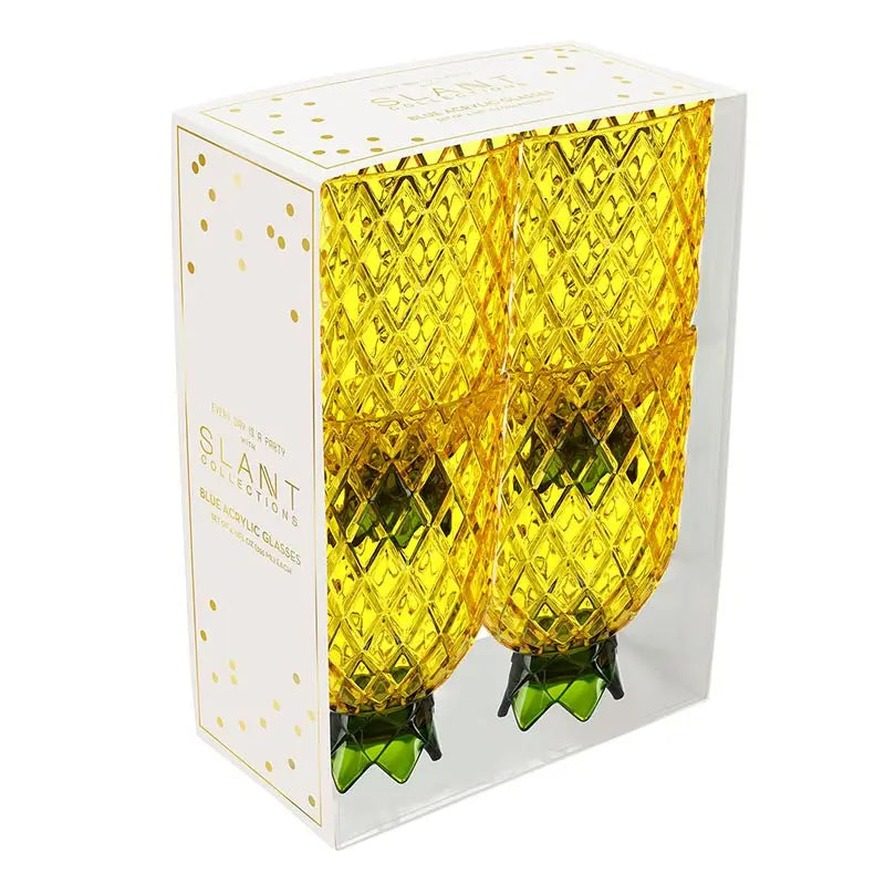 Slant Collections - Acrylic Wine Glass - Pineapple - Set of 4