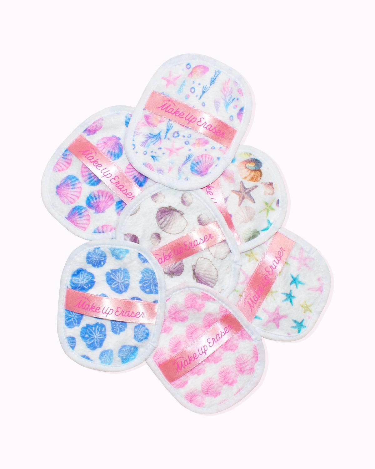 The Original MakeUp Eraser - Seashells 7-Day Set & Seashell Case | Mermaid Beach Glam