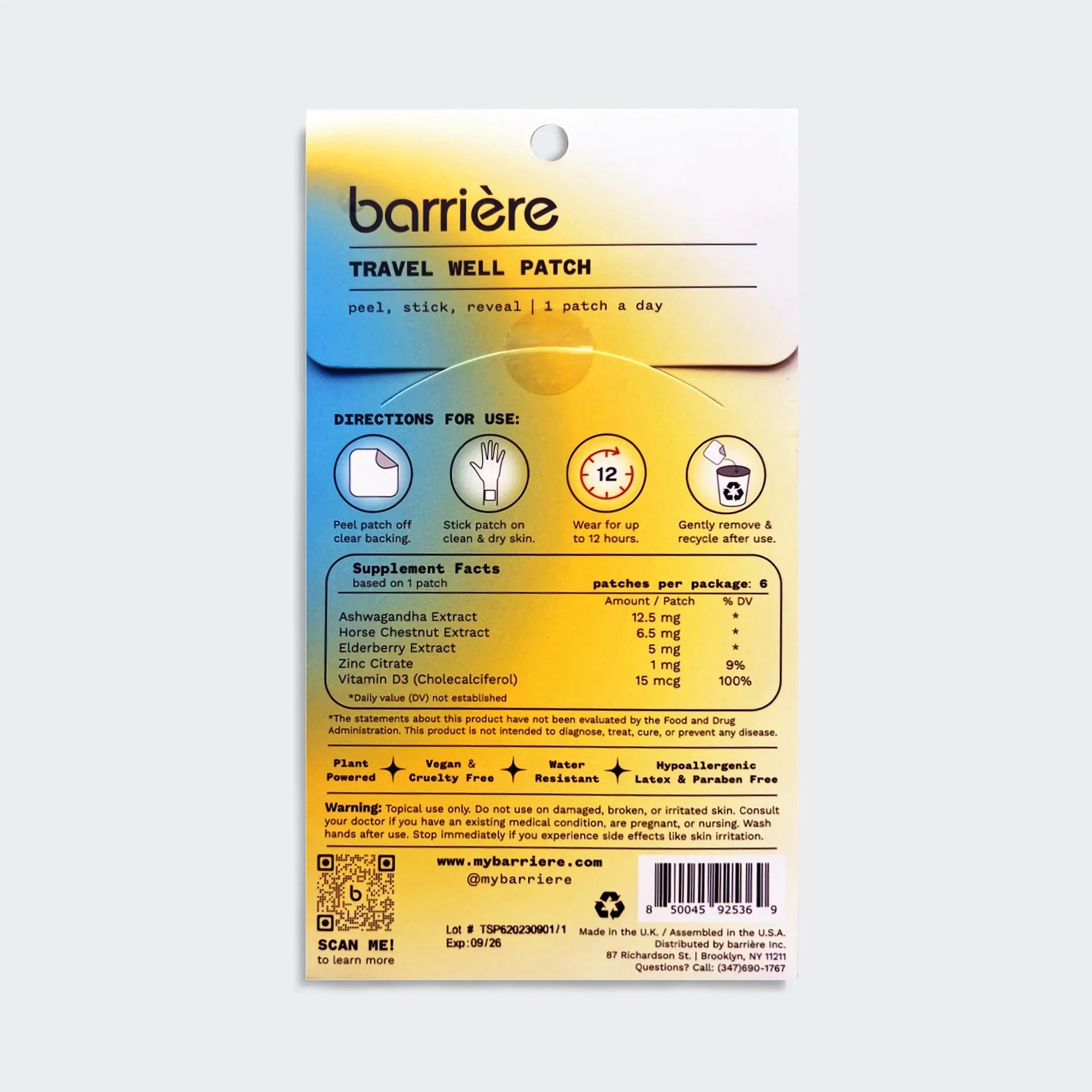 Barrière - Travel Well 6 Pack Patches - Shell Collage