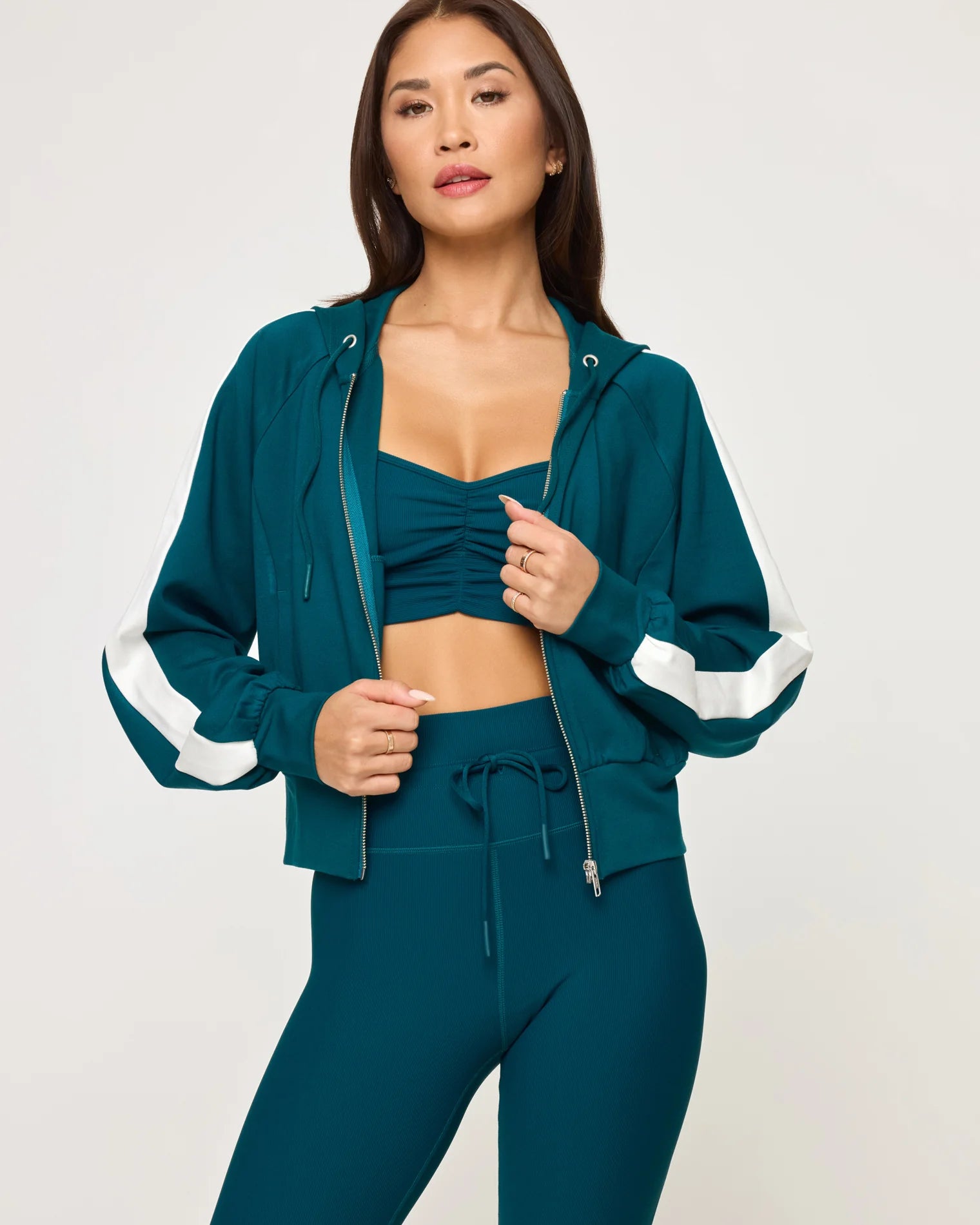 L Space - Back To Back Jacket - Deep Teal-Cream (Add-On)
