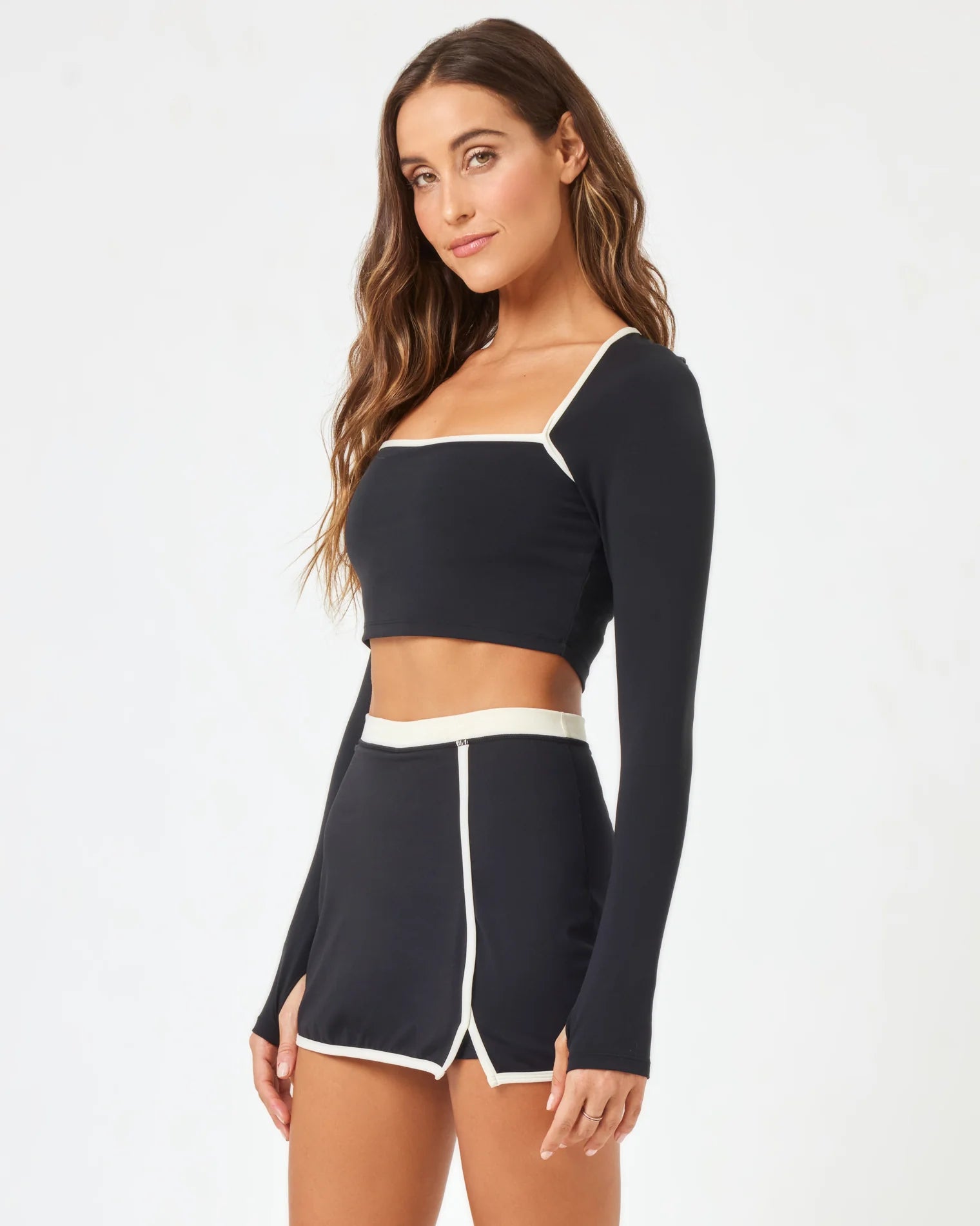 L Space - Campbell Skort - Black-Cream (Add-On)