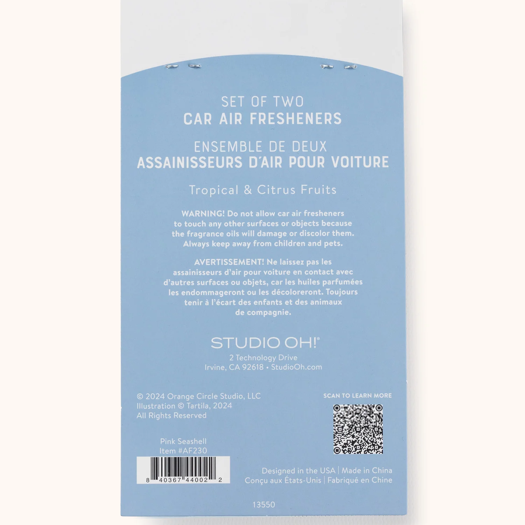 Studio Oh - The Pink Seashell Car Air Freshener (2 Pack)