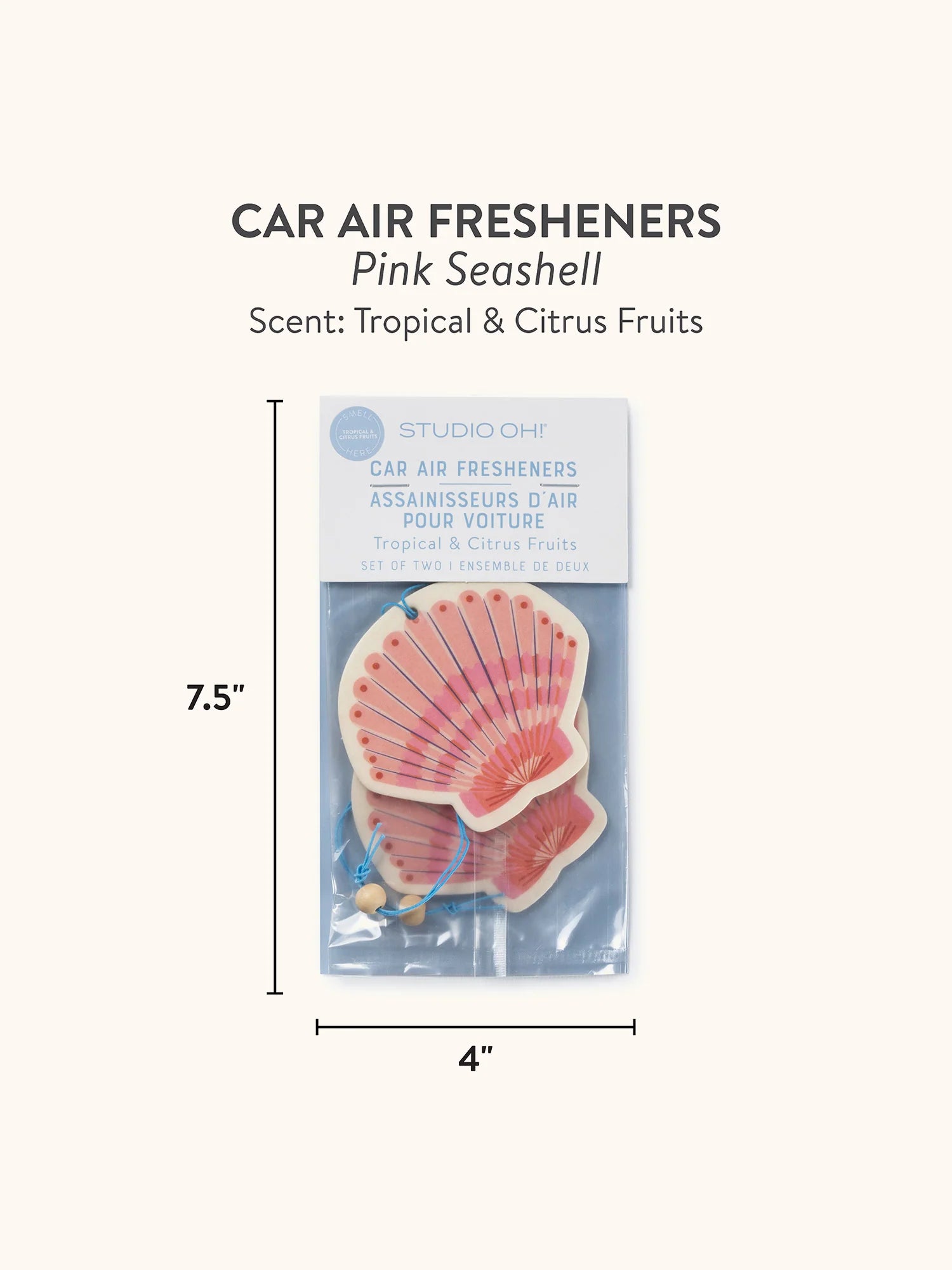 Studio Oh - Pink Seashell Car Air Freshener