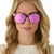 Diff Eyewear - Ariana Sunglasses - Cream Tortoise Pink Mirror
