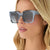 Diff Eyewear - Ariana Sunglasses - Retro Blue Tortoise + Grey Gradient