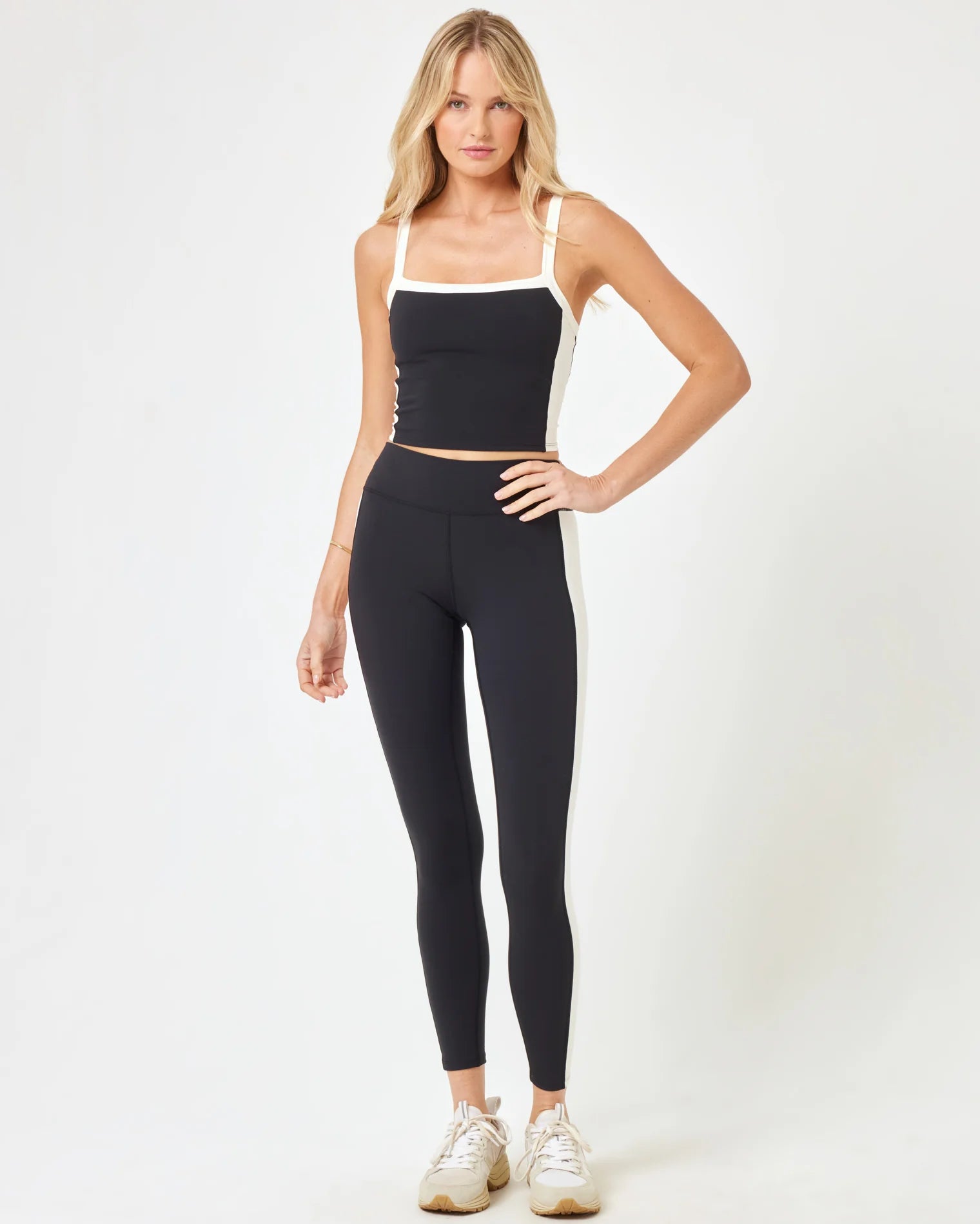 L Space - Sidelines Top - Black-Cream (Add-On)