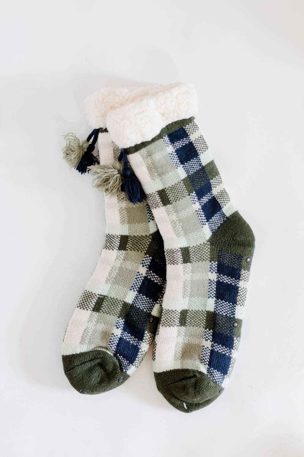 Gyal Bashy - Adult Knit Slipper Socks With Sherpa Lining - Forest Green (Add-On)