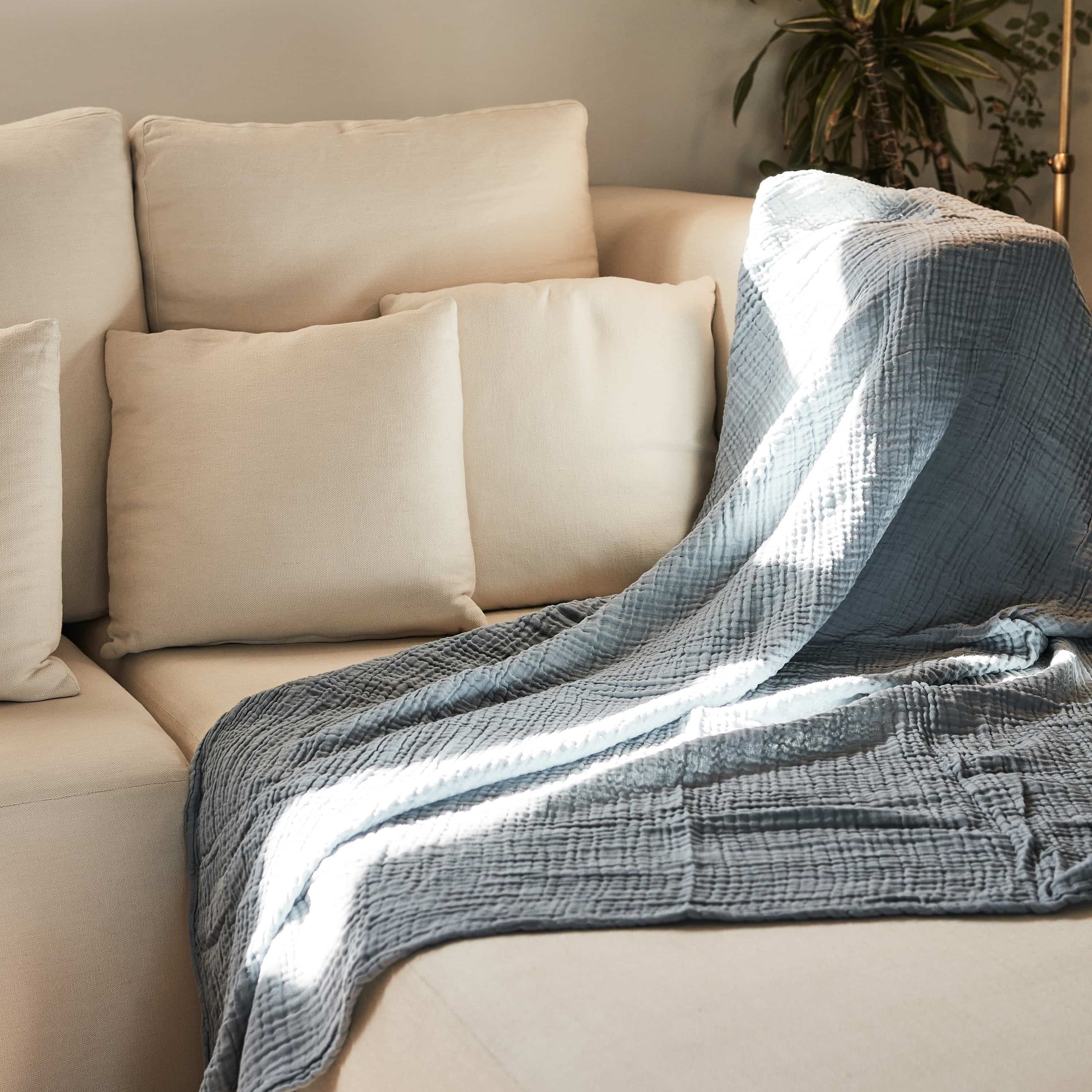 Sembla - Cotton Crinkle Throw Blanket (Mountain Spring)