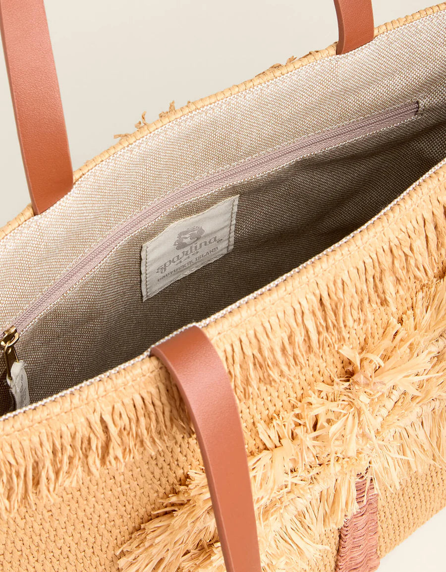 Spartina 449 - Straw Fringe Day Tote Flagler Resort Palm