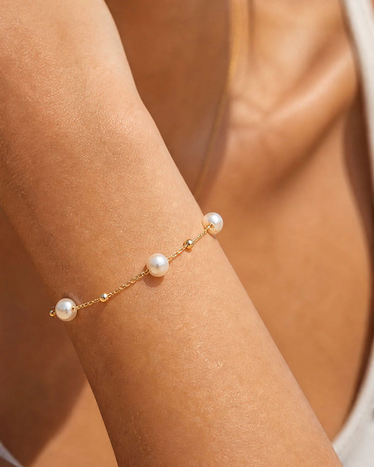 Bryan Anthonys - Grit Pearl Beaded Bracelet - Gold