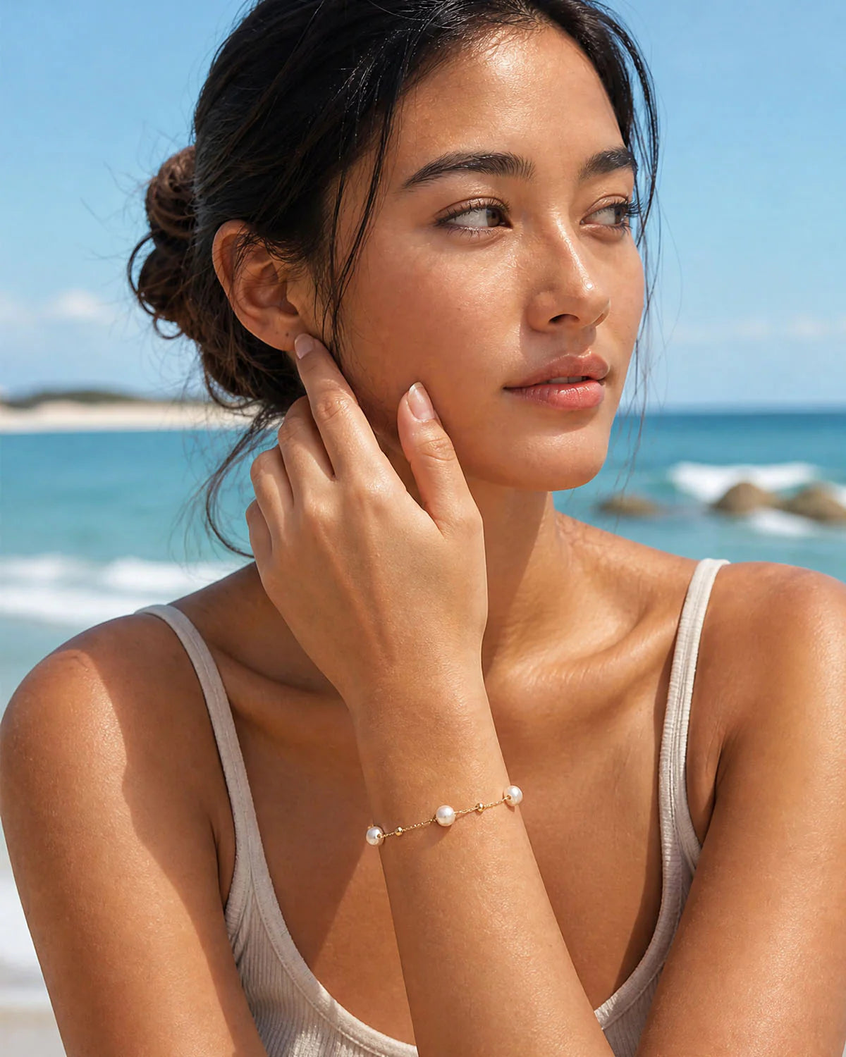 Bryan Anthonys - Grit Pearl Beaded Bracelet - Gold