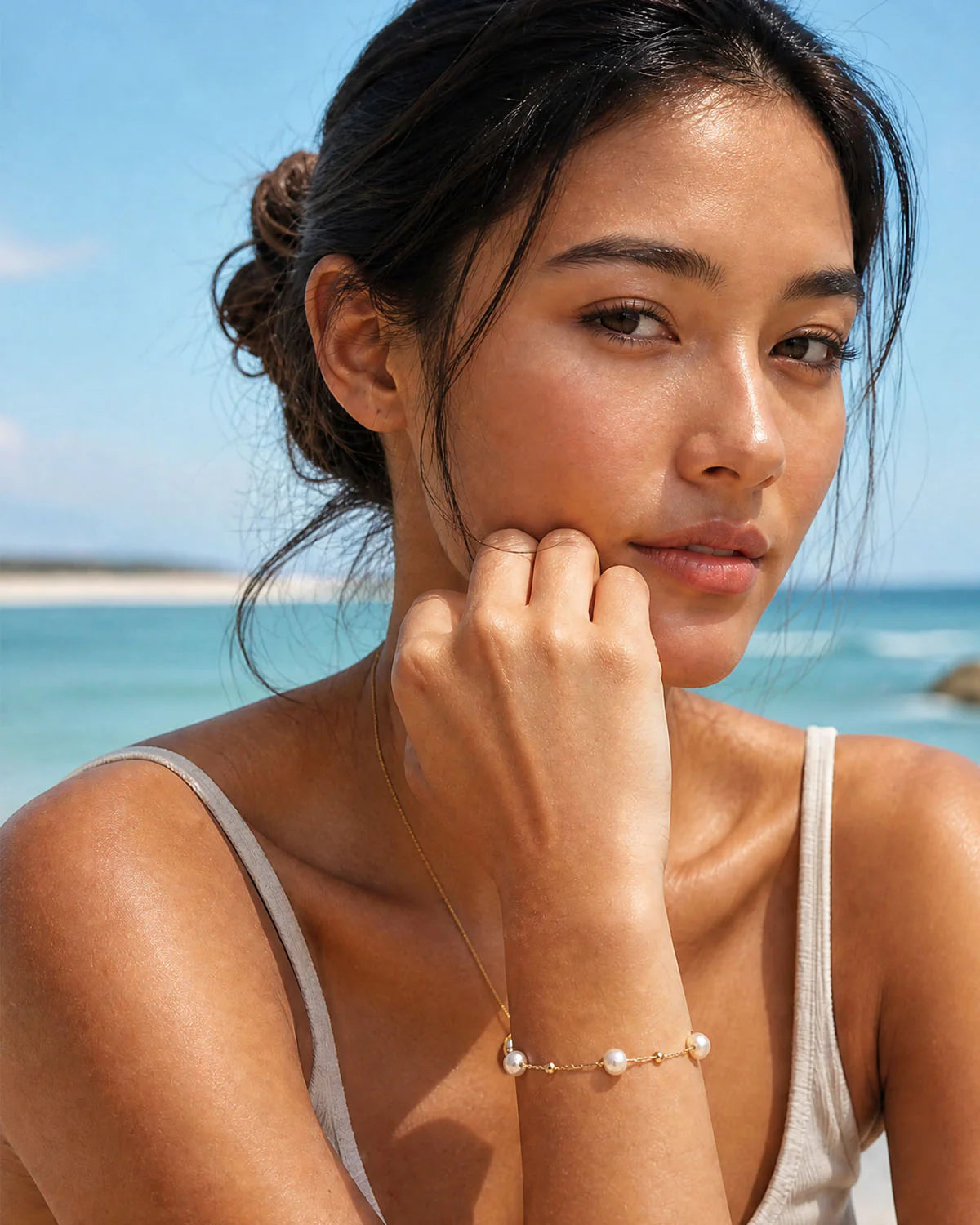 Bryan Anthonys - Grit Pearl Beaded Bracelet - Gold