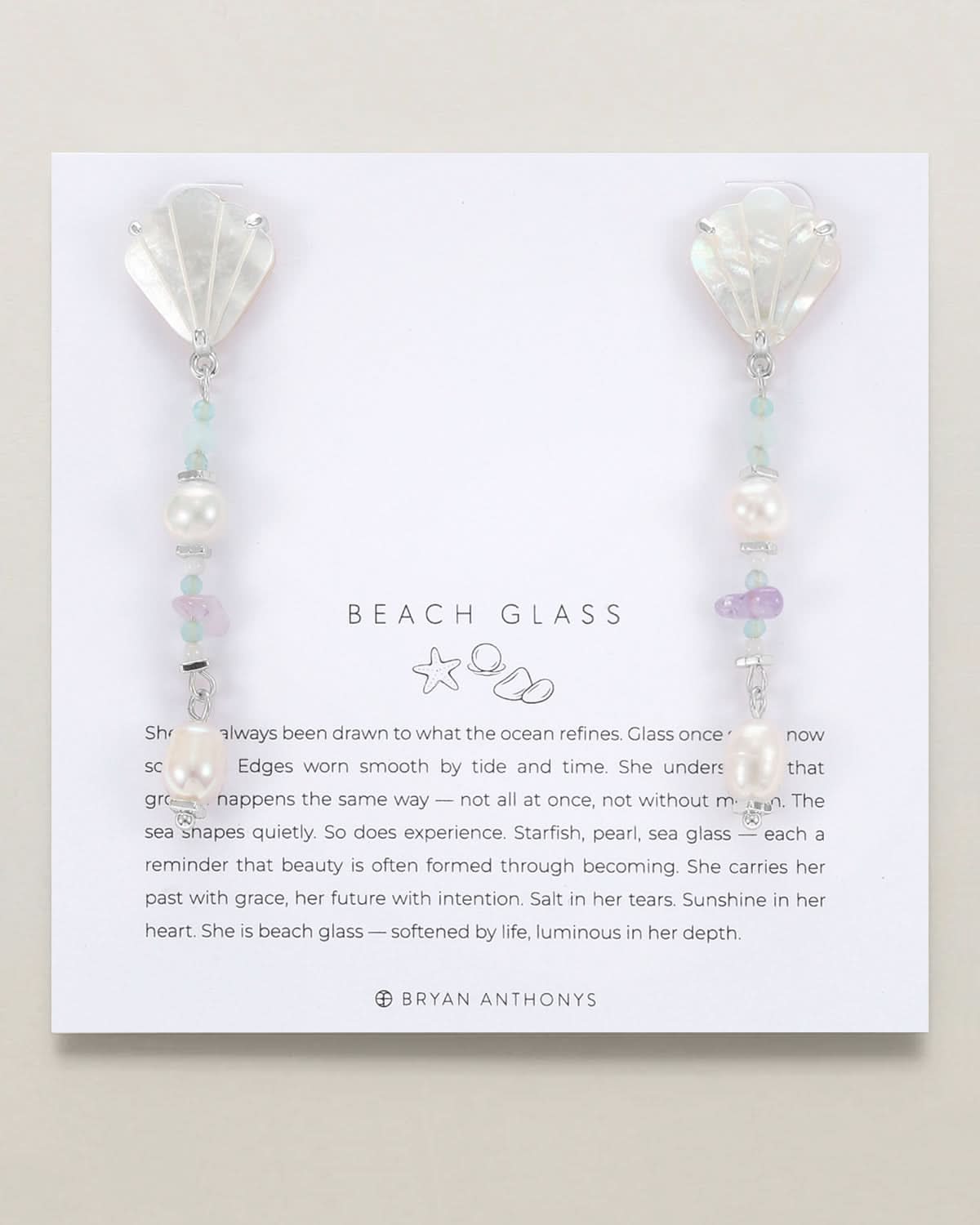 Bryan Anthonys - Beach Glass Drop Earrings - Silver