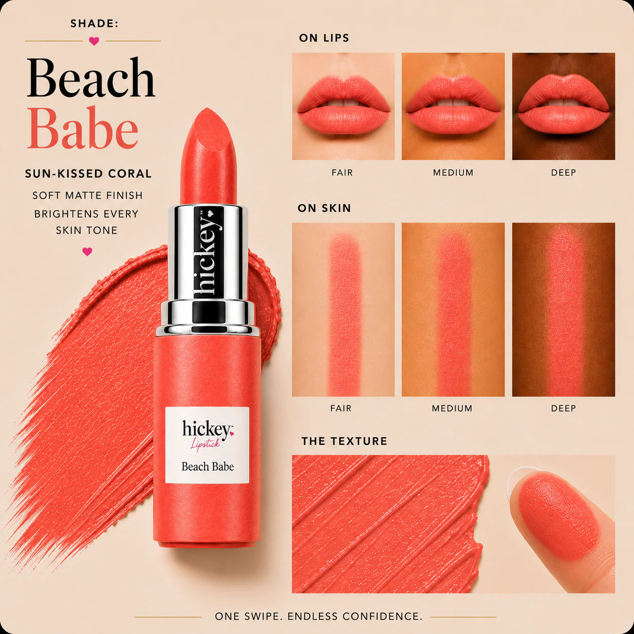 Hickey Lipstick - Limited Edition Skinny Dip & Beach Babe Duo | Refillable Lipstick Case