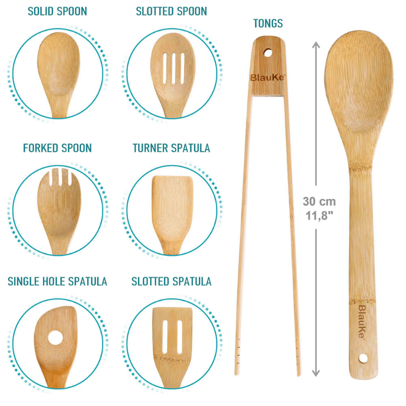 BlauKe - 7 Piece Bambo Spoon Set (Add-On)