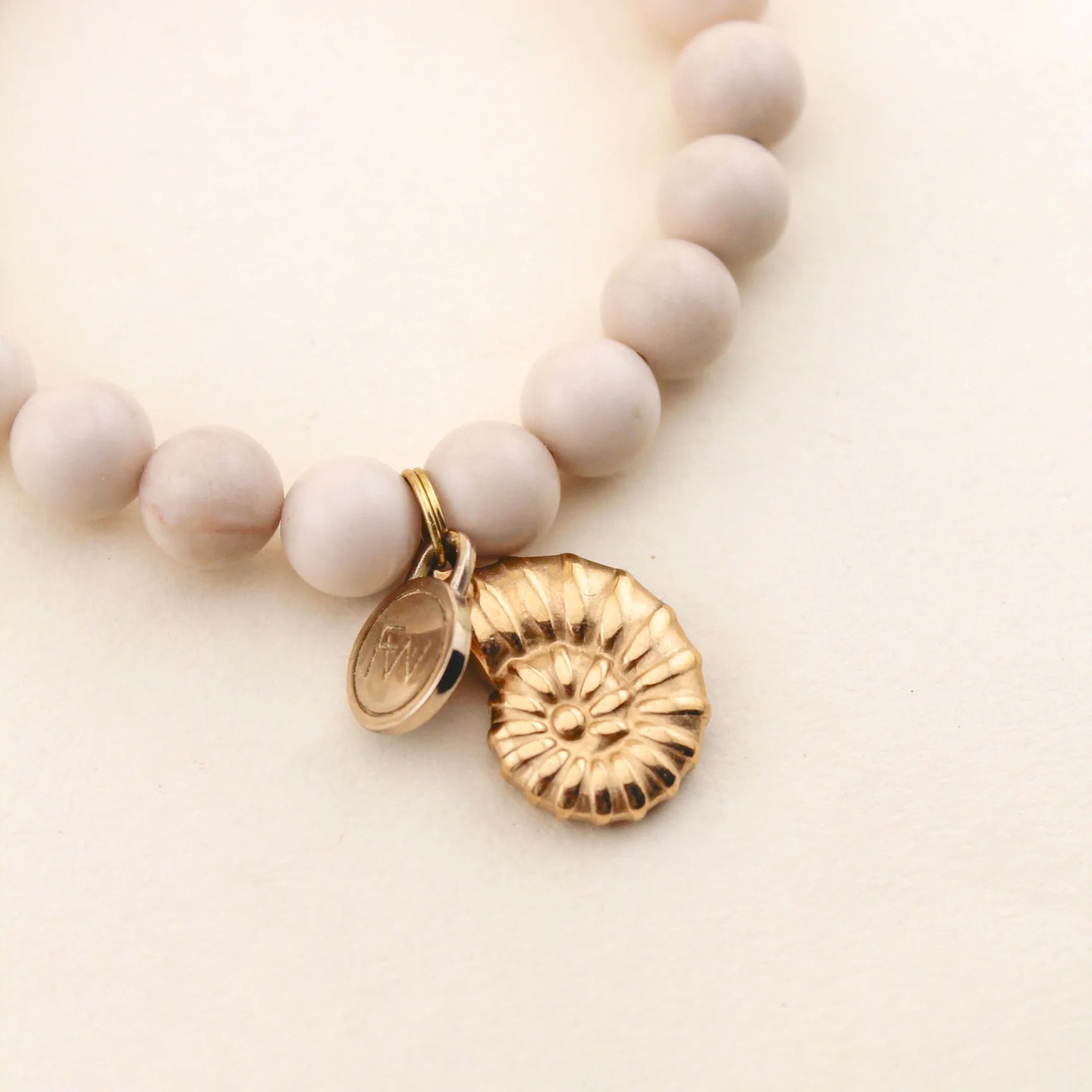 Freshwater Curated Goods - Seashell Charm Bracelet in Fossil (Add-On)