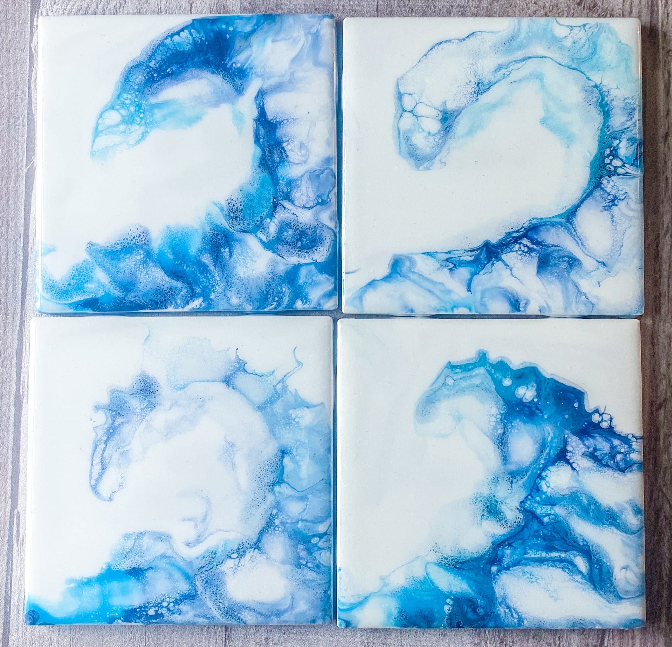 Coastal Coasters - Wave Handmade 4 Pack Coaster Set (Add-On)