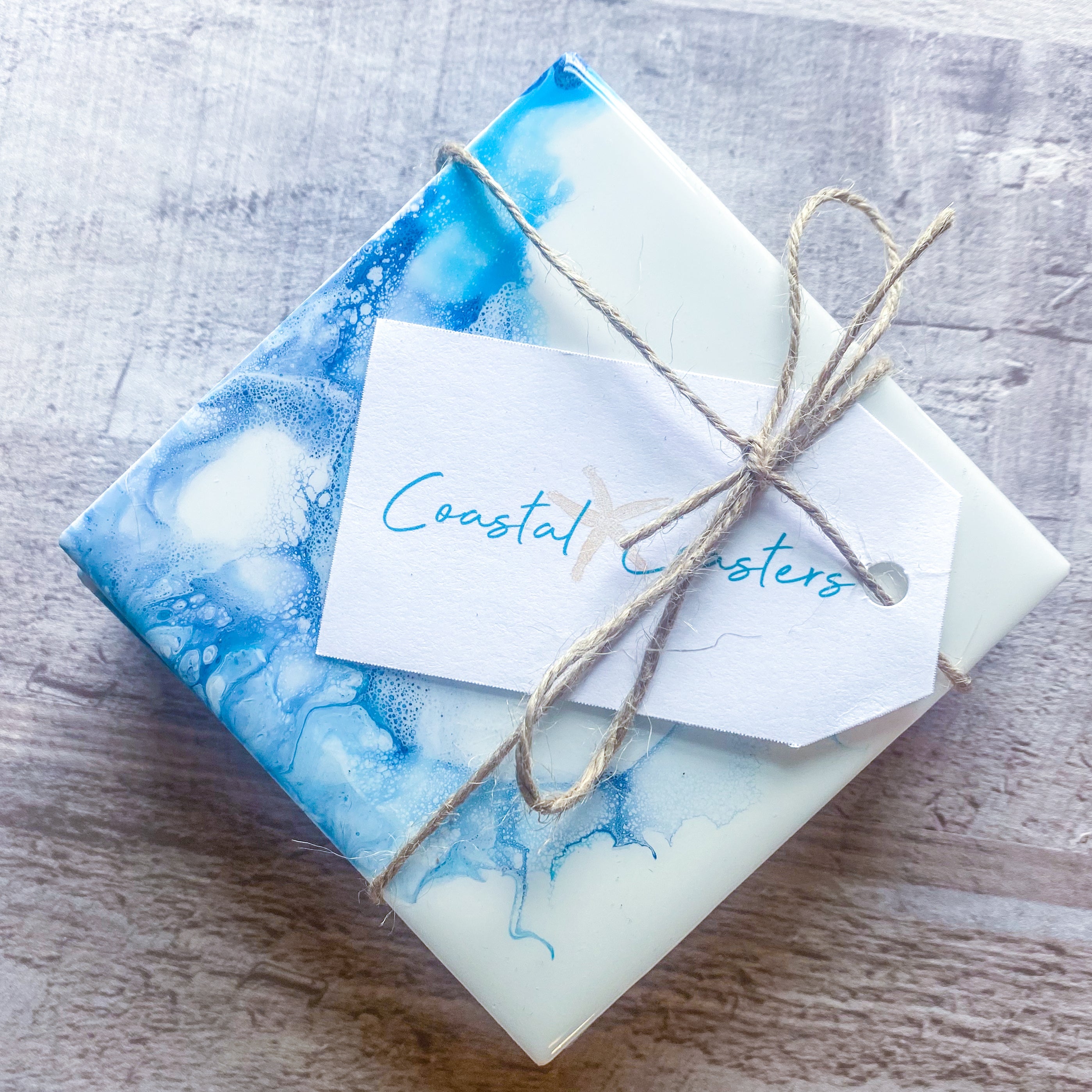 Coastal Coasters - Wave Handmade 4 Pack Coaster Set (Add-On)